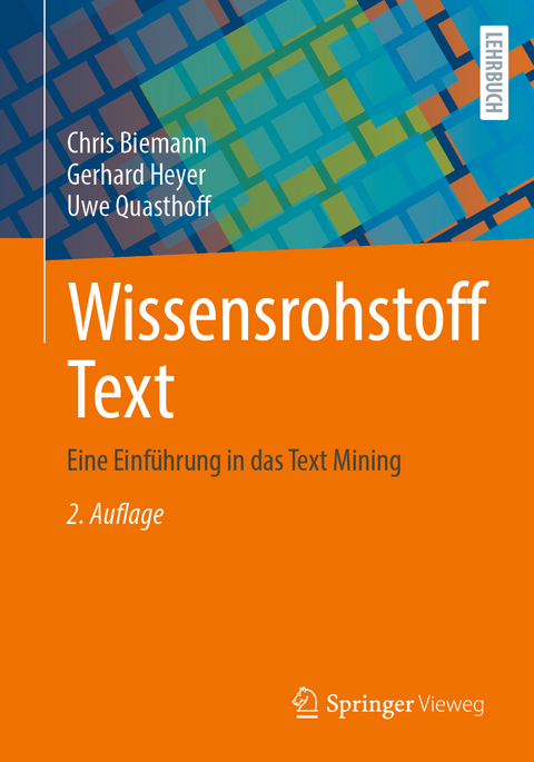 Depiction of the frontpage of the book "Wissensrohstoff Text"